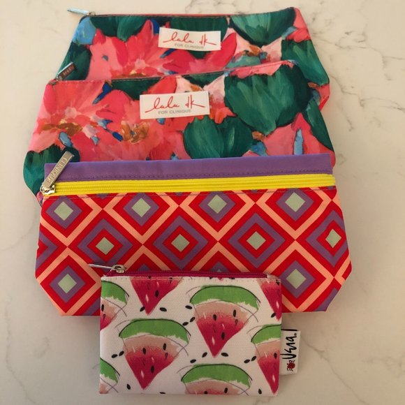 Fun Bundle of 4 NWOT Clinique Cosmetic/Makeup Bags - Picture 1 of 9